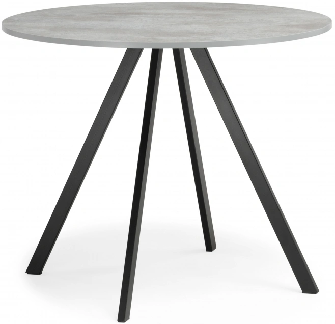 Кухонный стол Баргел, 90x90x75, бетон / черный