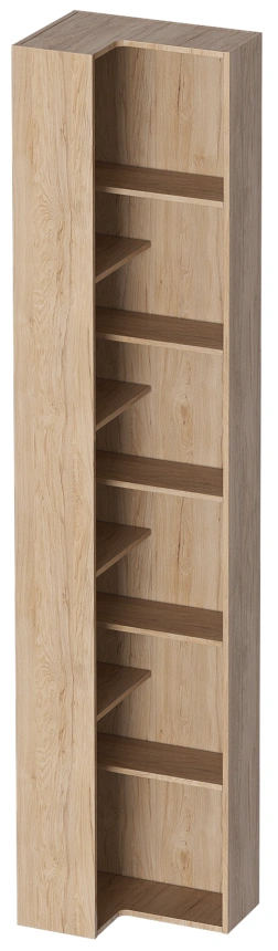Стеллаж угловой Ренн, дуб натуральный светлый