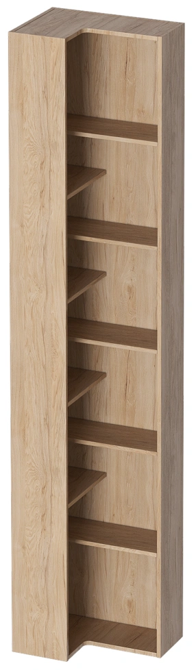 Стеллаж угловой Ренн, дуб натуральный светлый