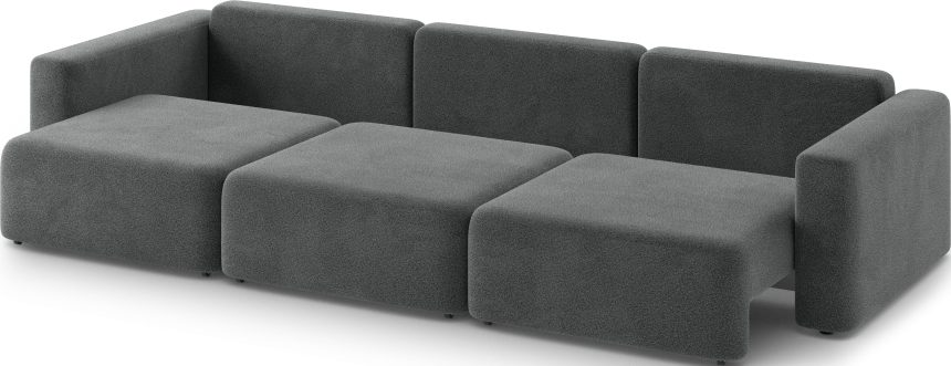 Диван прямой трехместный Дарио, модель 144, OVIS 86 (графитовый)