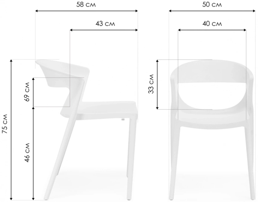 Стул Градно, пластиковый, черный