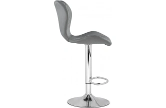 Барный стул Porch, с подножкой, серый / хром