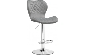 Барный стул Porch, с подножкой, серый / хром