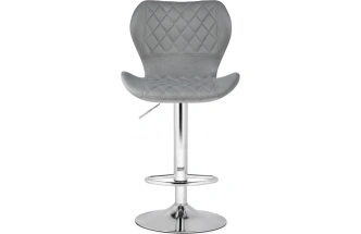 Барный стул Porch, с подножкой, серый / хром