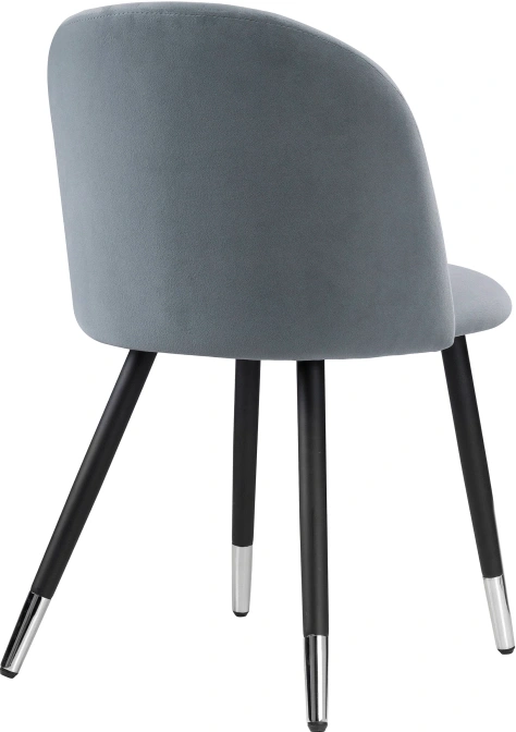 Стул мягкий Gabi, серый / черный с серебром