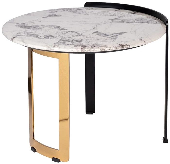 Журнальный стол Cadiz, 60x60x48, МДФ, белый мрамор / золото 