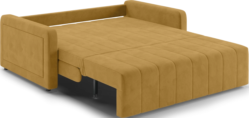 ​Диван прямой Борго 160, модель 107, Ultra Mustard​ (соломенный) / венге