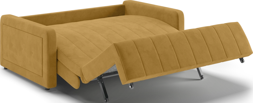 ​Диван прямой Борго 160, модель 107, Ultra Mustard​ (соломенный) / венге