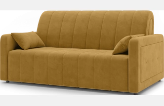 ​Диван прямой Борго 160, модель 107, Ultra Mustard​ (соломенный) / венге