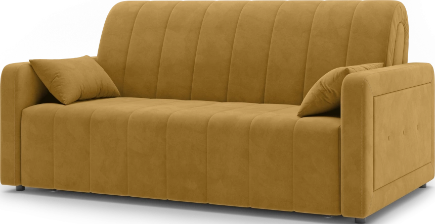 ​Диван прямой Борго 160, модель 107, Ultra Mustard​ (соломенный) / венге