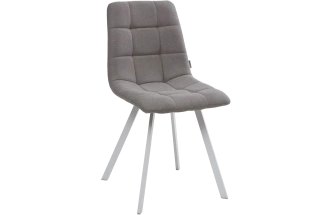 Стул Chilli Square, мягкий, UF860-08B серый, ткань, белый каркас