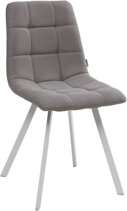 Стул Chilli Square, мягкий, UF860-08B серый, ткань, белый каркас