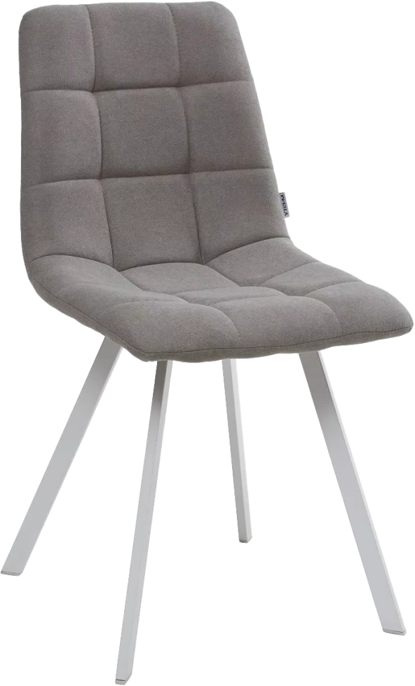 Стул Chilli Square, мягкий, UF860-08B серый, ткань, белый каркас