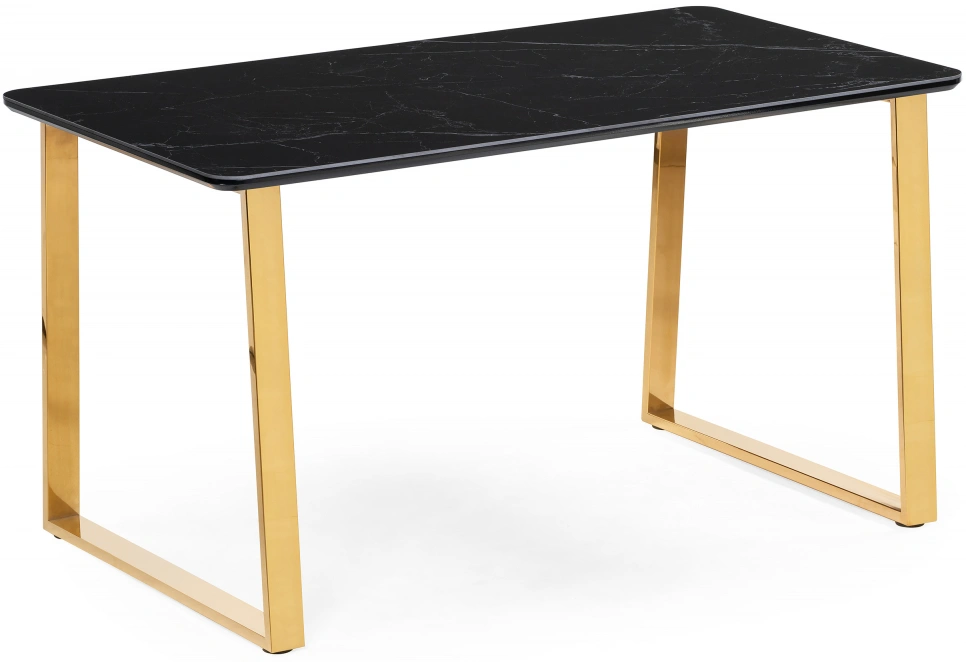 Кухонный стол Селена 2, 160x90x77, черный мрамор / золото