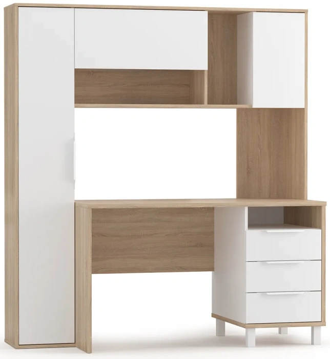 Письменный стол Комфорт 12.95, 162x60,3x180, дуб сонома / белый шагрень