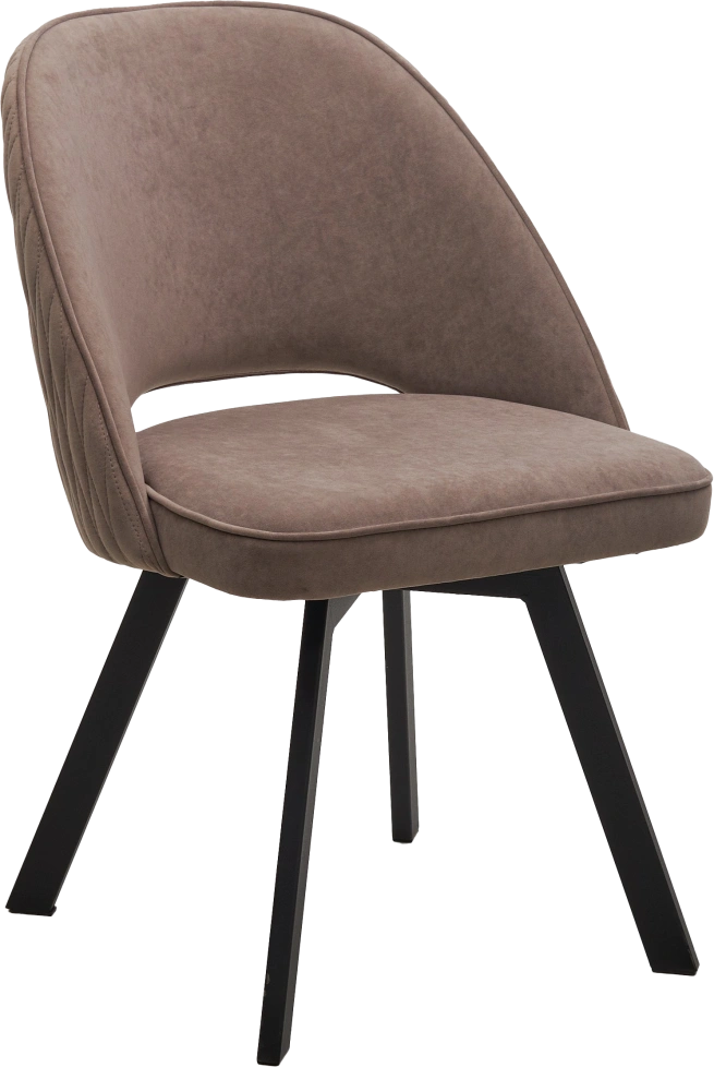 Стул Duna, поворотный, мягкий, B5 Капучино, велюр, черный каркас
