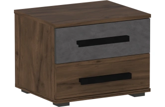 Тумба прикроватная Глазго, с двумя ящиками, металл бруклин / таксония