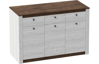 Тумба Даллас, с дверьми и тремя ящиками, дуб винтерберг / таксония