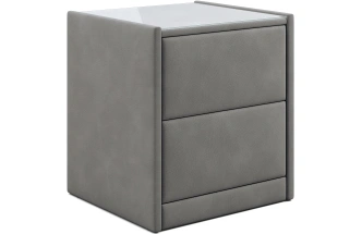 Тумба прикроватная Аризона, мягкая, ткань, лана серый