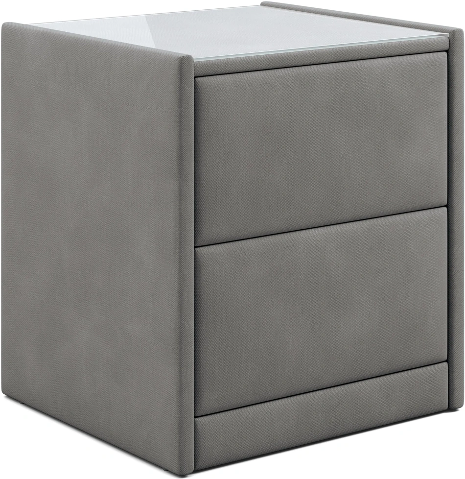 Тумба прикроватная Аризона, мягкая, ткань, лана серый