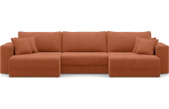 Диван П-образный трехместный Конте, модель 036, Danco 412 (оранжевый)