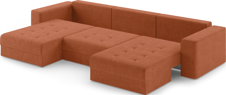 Диван П-образный трехместный Конте, модель 036, Danco 412 (оранжевый)