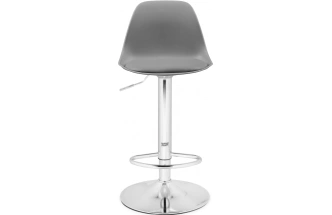 Барный стул Soft, пластик / экокожа серый / хром