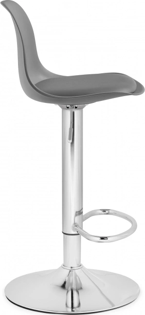 Барный стул Soft, пластик / экокожа серый / хром