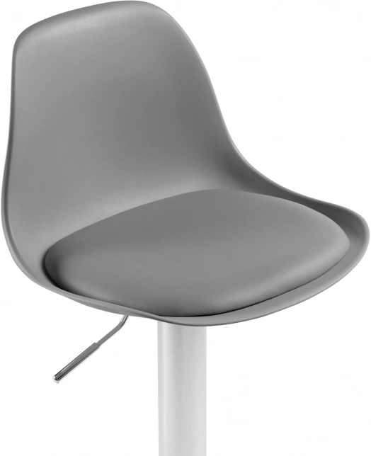 Барный стул Soft, пластик / экокожа серый / хром