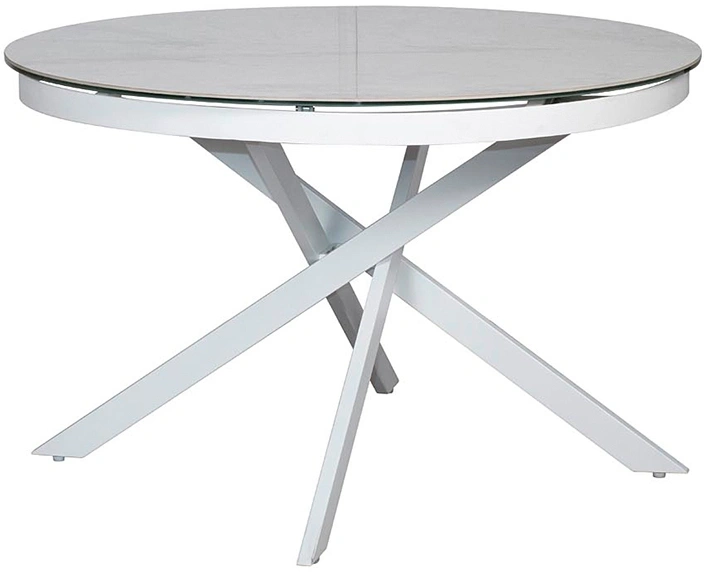 Обеденный раздвижной стол 83MC-1907DT WH, 120(170), керамика, белый мрамор / белый