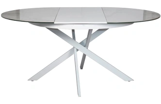 Обеденный раздвижной стол 83MC-1907DT WH, 120(170), керамика, белый мрамор / белый