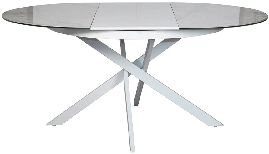 Обеденный раздвижной стол 83MC-1907DT WH, 120(170), керамика, белый мрамор / белый