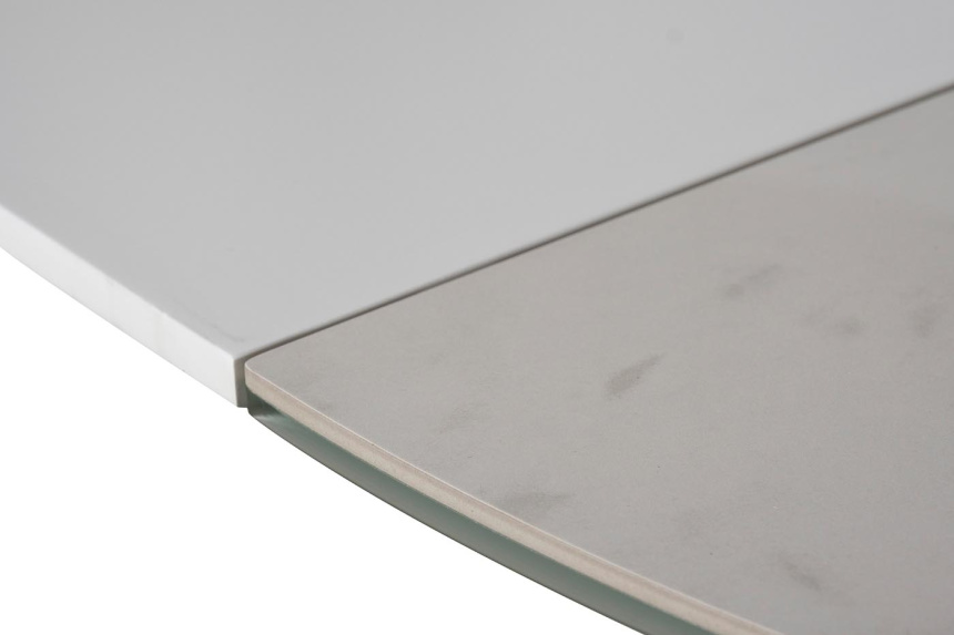 Обеденный раздвижной стол 83MC-1907DT WH, 120(170), керамика, белый мрамор / белый