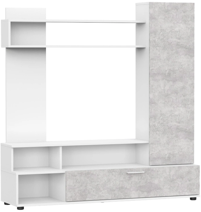 Стенка Nigel, белый / цемент светлый