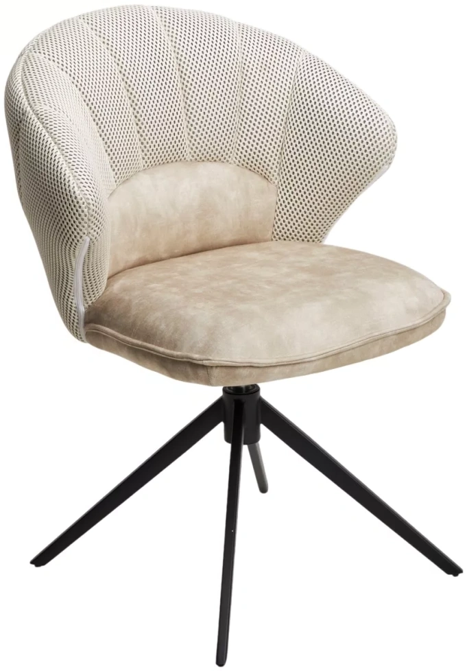 Стул Astra, поворотный, белый Sonic 23 ткань, 7525-01 велюр, черный каркас