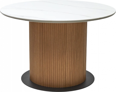 Кухонный стол Mesa D120, цвет белый мрамор M326, каркас Oak