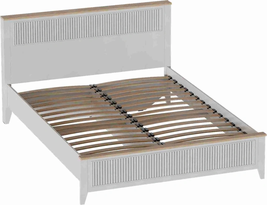 Кровать Валенсия 180, двуспальная, персидский жемчуг / дуб натуральный светлый