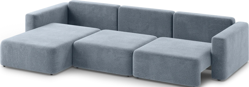 Диван угловой трехместный Дарио, модель 144, OVIS 78 (синий)