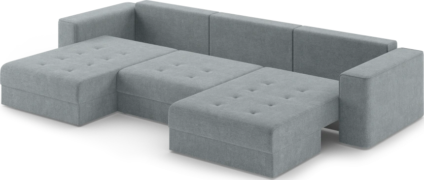 Диван П-образный трехместный Конте, модель 036, Danco 995 (серый)