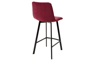 Полубарный стул Chilli-QB Square, винный #16, велюр, черный каркас (H=66cm) 