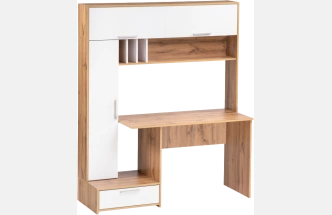 Стол компьютерный Лайт, 03.243, дуб золотой (craft) / белый премиум