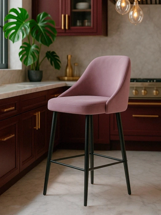 Полубарный стул Джама, лавандовый / черный матовый