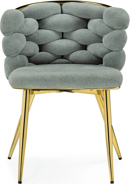 Стул Rendi, дизайнерский, мягкий, light gray / gold