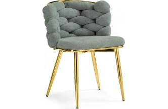 Стул Rendi, дизайнерский, мягкий, light gray / gold