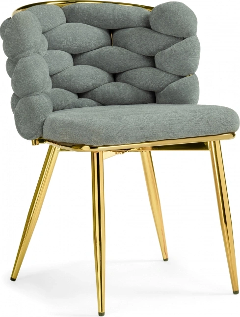 Стул Rendi, дизайнерский, мягкий, light gray / gold