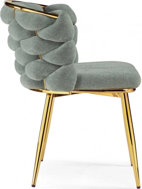 Стул Rendi, дизайнерский, мягкий, light gray / gold