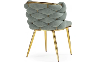 Стул Rendi, дизайнерский, мягкий, light gray / gold