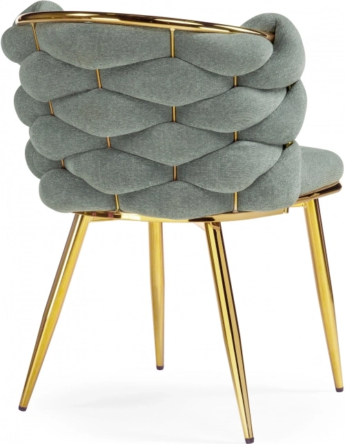 Стул Rendi, дизайнерский, мягкий, light gray / gold