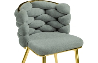 Стул Rendi, дизайнерский, мягкий, light gray / gold