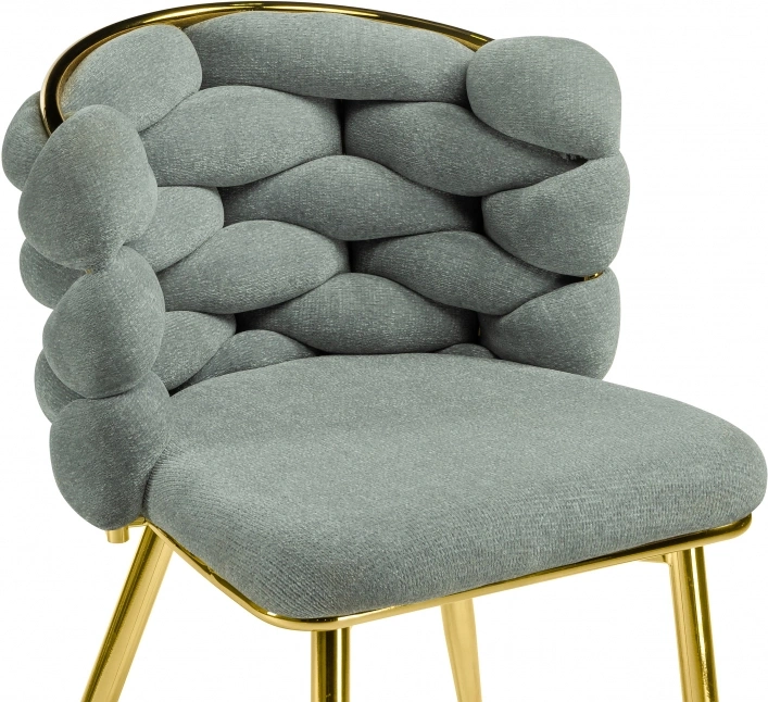 Стул Rendi, дизайнерский, мягкий, light gray / gold